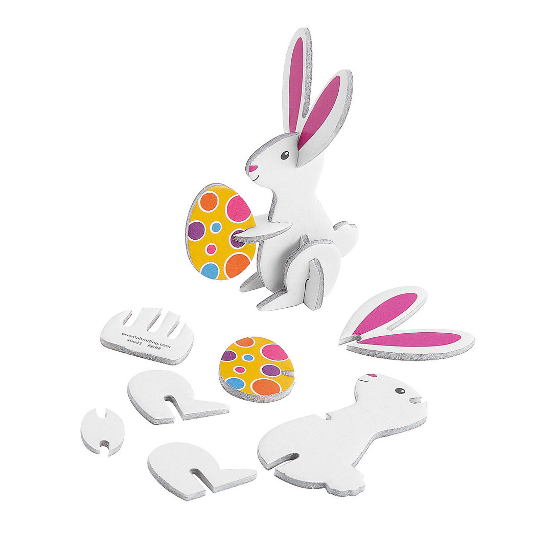 3D Mini Easter Bunny Tabletop Decorations - Toys - 12 Pieces The Holiday Aisle®