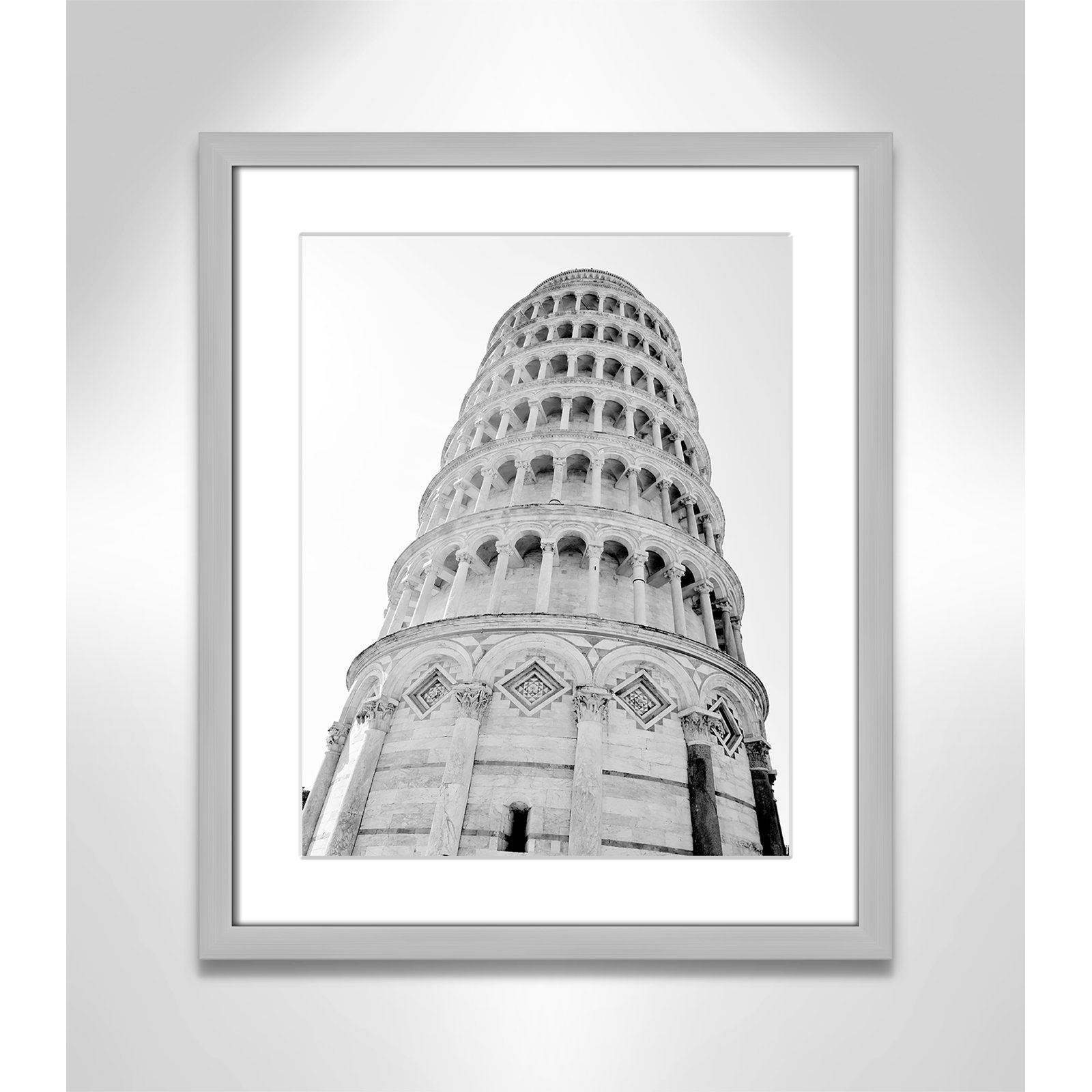 Iconic City Collection "Pisa" Print by Natalie Carpentieri, Silver Single Picture Frame, Yes, 19" H x 16" W x 1.25" D