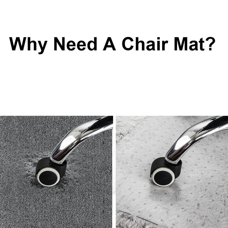 Medium Pile Carpet Straight Rectangular Chair Mat