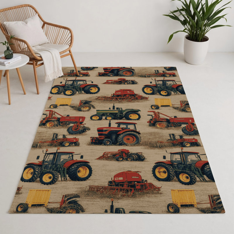 Tapis intérieur et extérieur beige Transport, Rectangle 5 pi x 7 pi