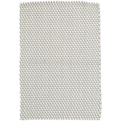 Two-Tone Rope Geometric Hand Braided Platinum/White Indoor/Outdoor Area Rug