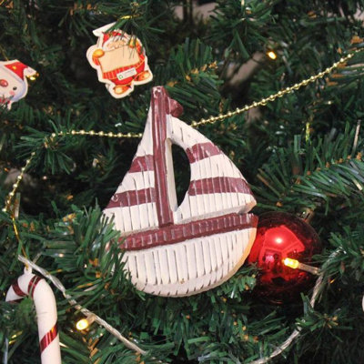 7'' Wood Hanging Figurine Ornament