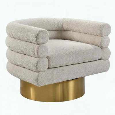 Shikibu Upholstered Swivel Barrel Chair