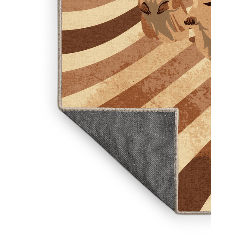 Tapis moelleux moelleux à rayures rustiques Ahmad, 8 x 10