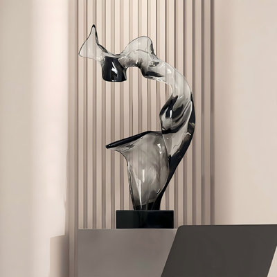 14.96"Abstract sculpture at the entrance, gray decorative item