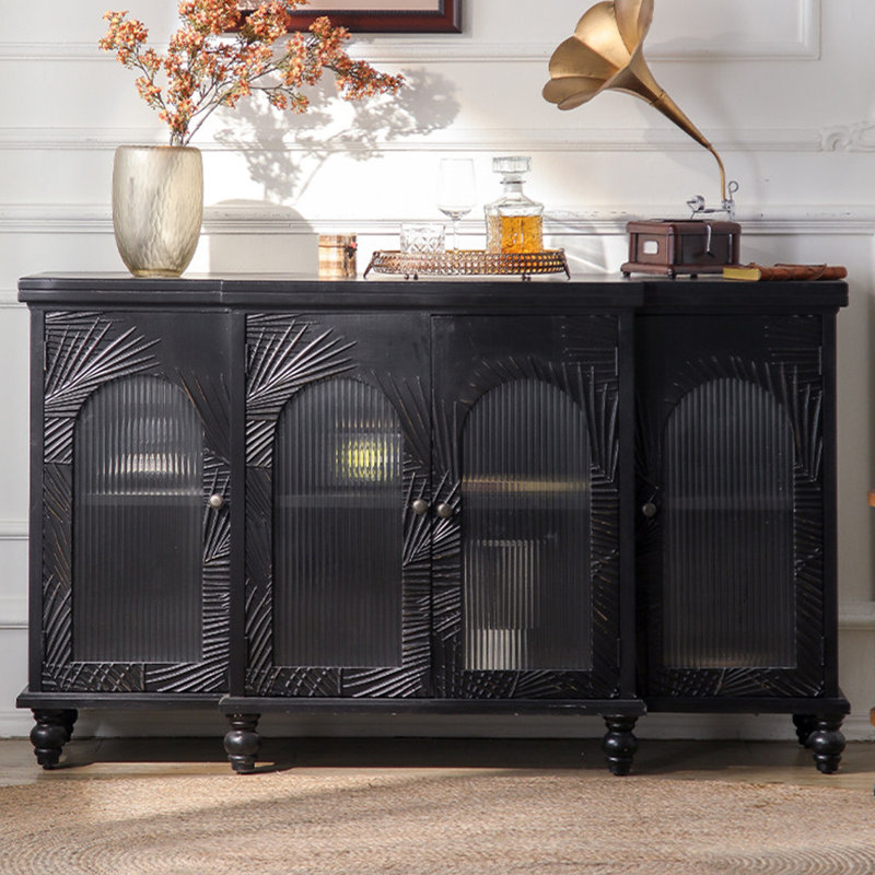 Armoire de rangement rétro de style français, 32.68" H x 61.42" W x 18.89" D