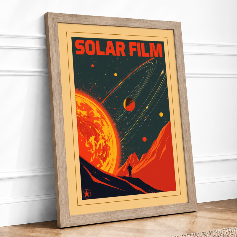 Solar Expedition Retro - Framed Print, A1 - 84.1 x 59.4 cm, Oak