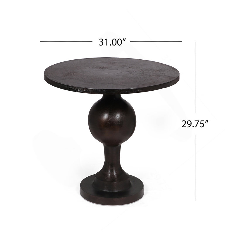 Aluminum Circular Dining Table, Bronze