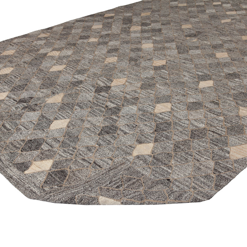 Gray Flatweave Wool Rug - 10'1" x 13'11"
