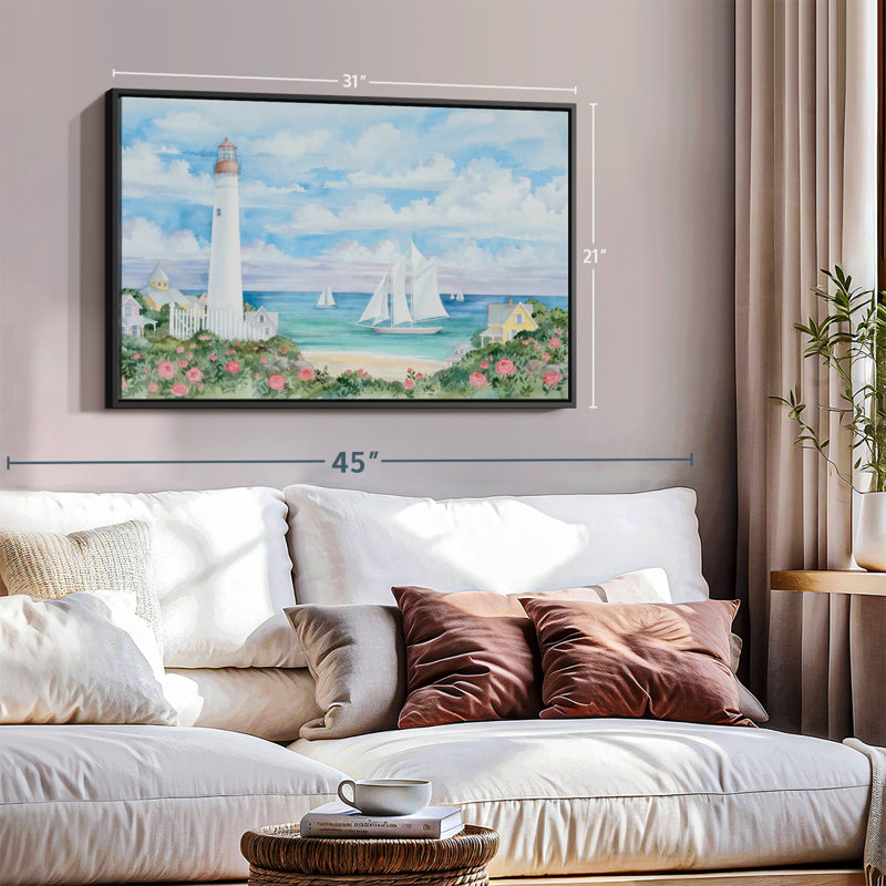 " Ocean View Lighthouse ", 21" H x 31" W