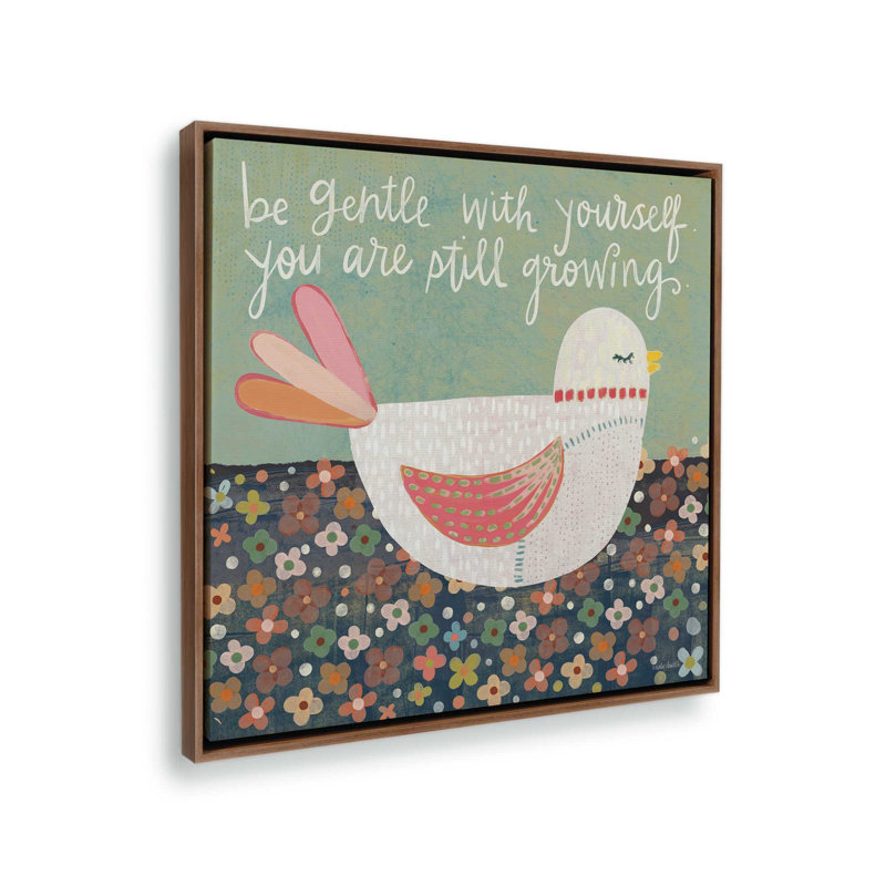 Be Gentle by Katie Doucette Art Print, L 30 po x H 30 po, Brun, Toile avec cadre