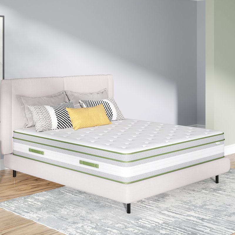 Matelas hybride en mousse à mémoire de forme mi-ferme 12 po Plinio, Simple