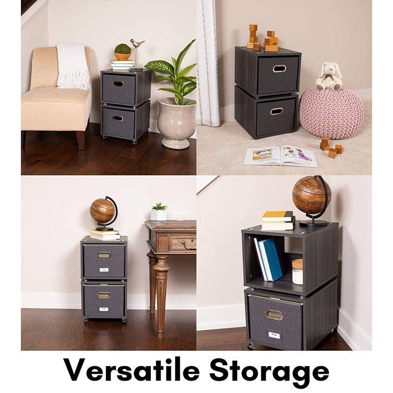 14.25'' Wide Mobile File Cabinet, Black
