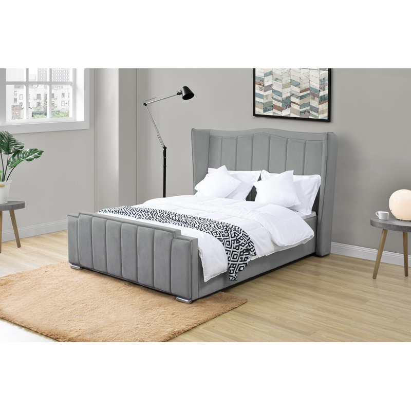 Bridgitte Upholstered Bed, Double (4'6), Dark Grey