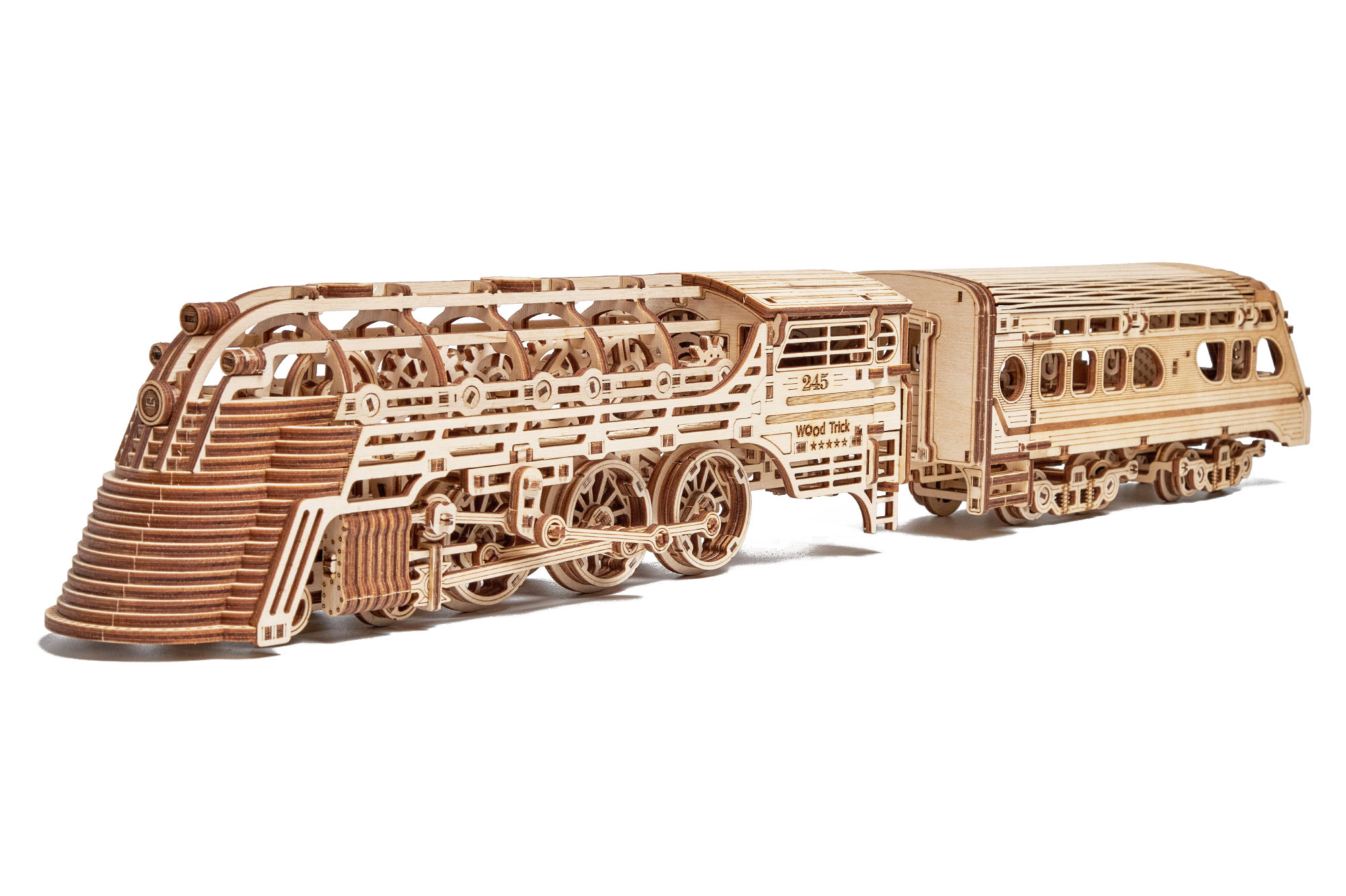 Wood Trick Atlantic Express Wooden 3D Mechanical Model Kit Puzzle
