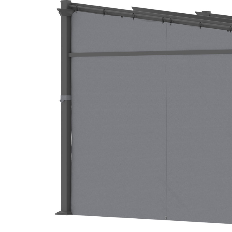 10' x 10' Metal Pergola w/ Retractable Canopy Roof, Dark Grey