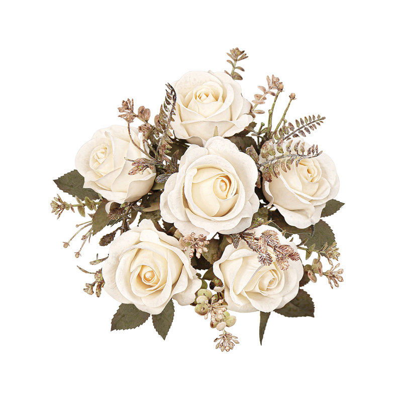Bouquet de roses artificielles, Ivoire crème
