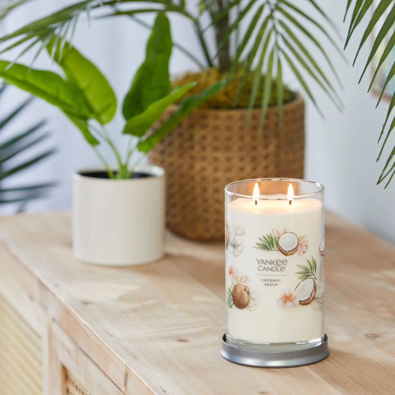 Signature Coconut Beach Scented Candle, 20 oz Large Tumbler