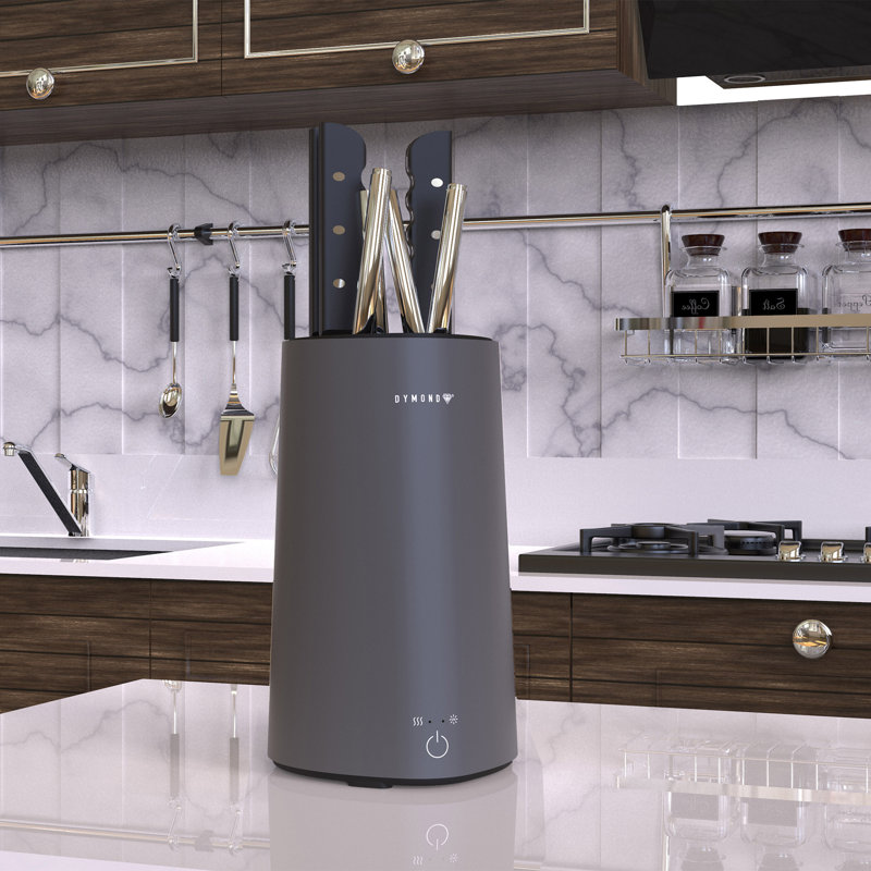 DYMOND Built-in UV Knife Block Holder, Grey