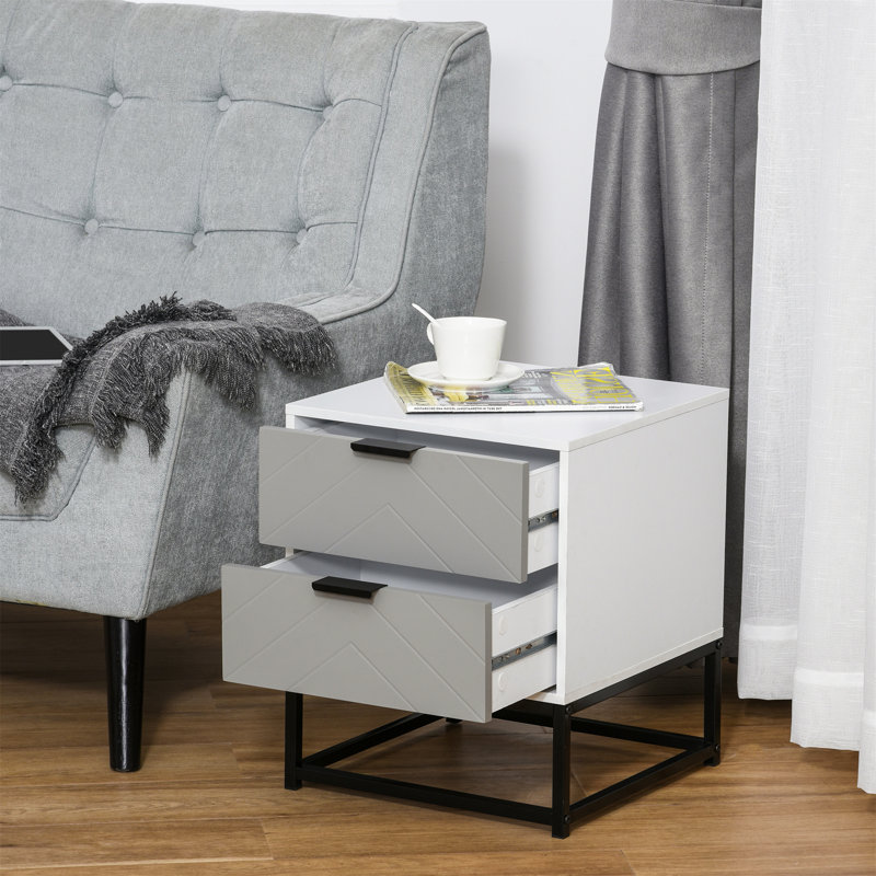 Bartosz 39 cm W Steel Bedside Table