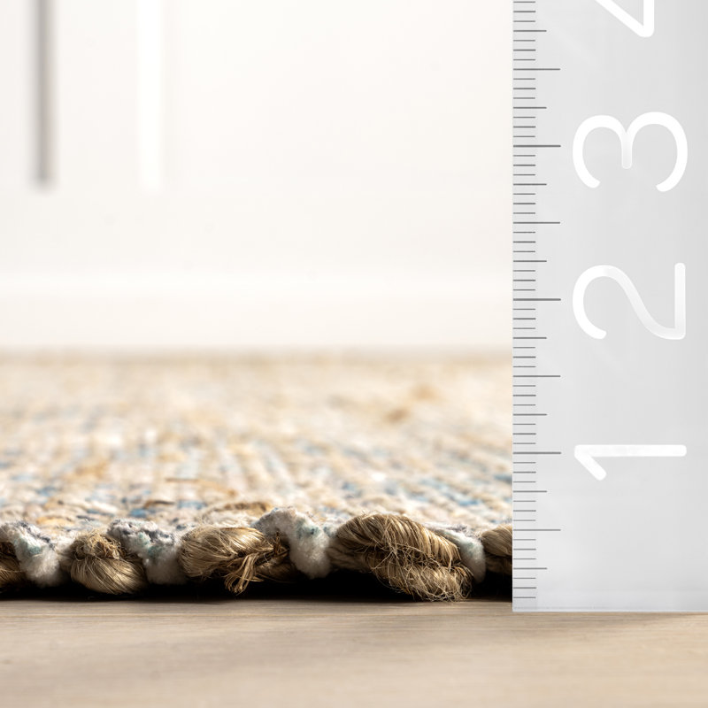  Tapis persan médaillon à pampilles, Rectangle 7 pi 6 po x 9 pi 6 po