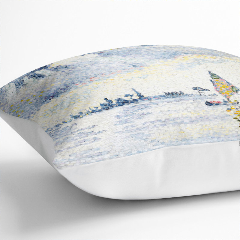 Sunset On The Lagoon Square Throw Cushion, White, 55cm H x 55cm W x 20cm D