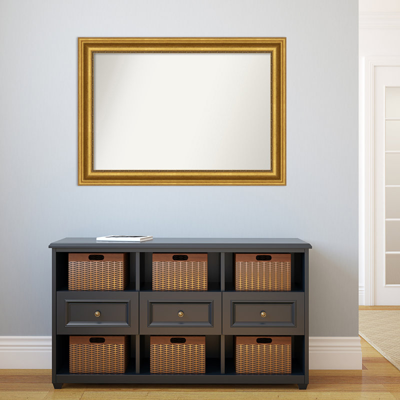 Francel Wood Flat Wall Mirror, 30" Hx 42" W