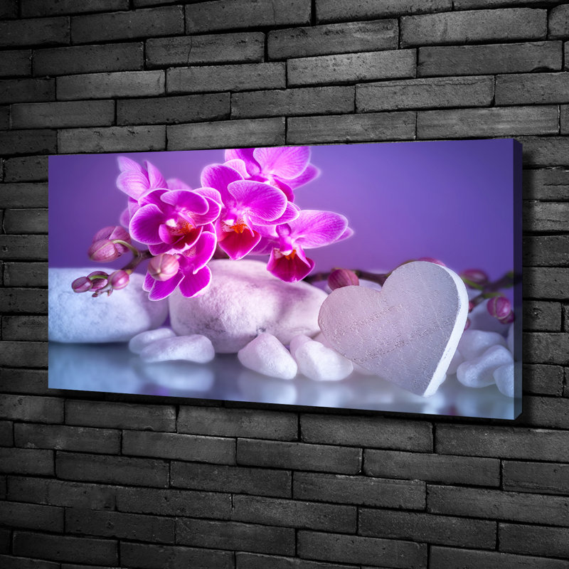 Orchid And Heart - No Frame Print, Canvas, 50cm H x 100cm W