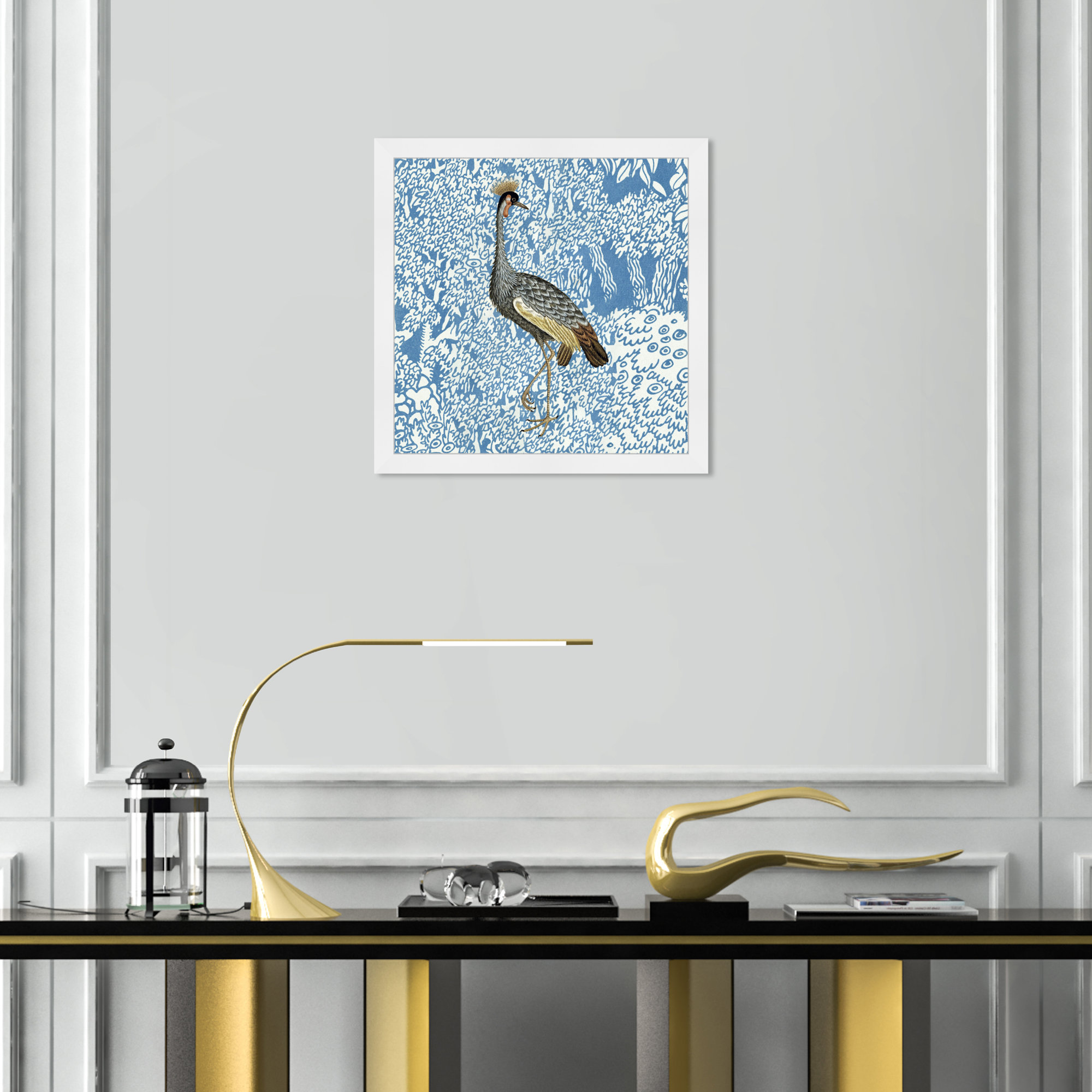 Bird Pose 2 by Oliver Gal, 18" H x 18" W x 0.5" D, White