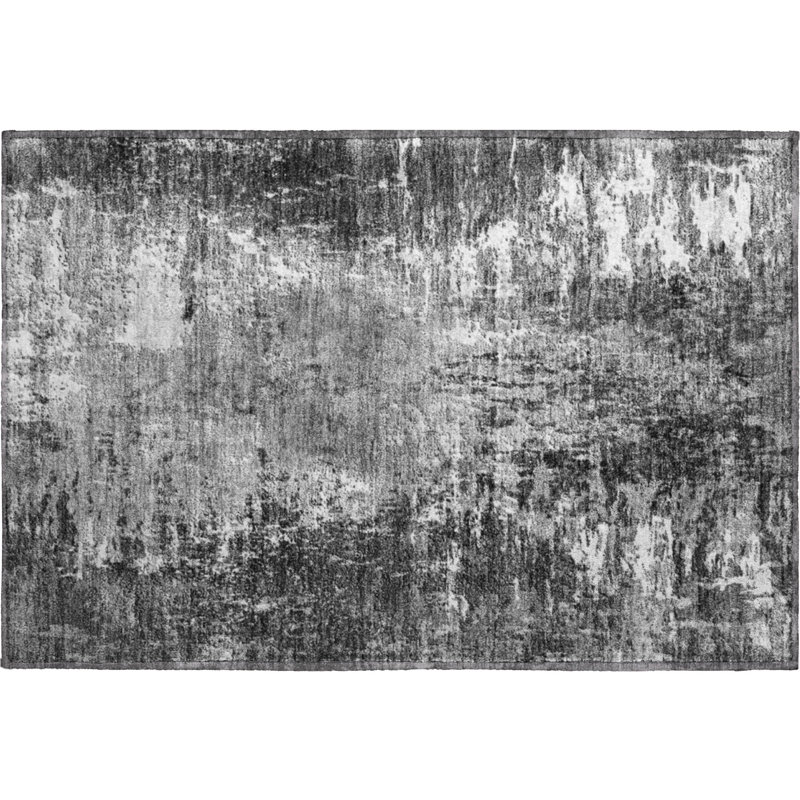 Premium Machine Washable Prisco Gray Rug, Rectangle 1'8" x 2'6"