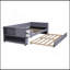 Lit simple tapissier avec rangement et lit gigogne simple, ports de chargement USB, velours français