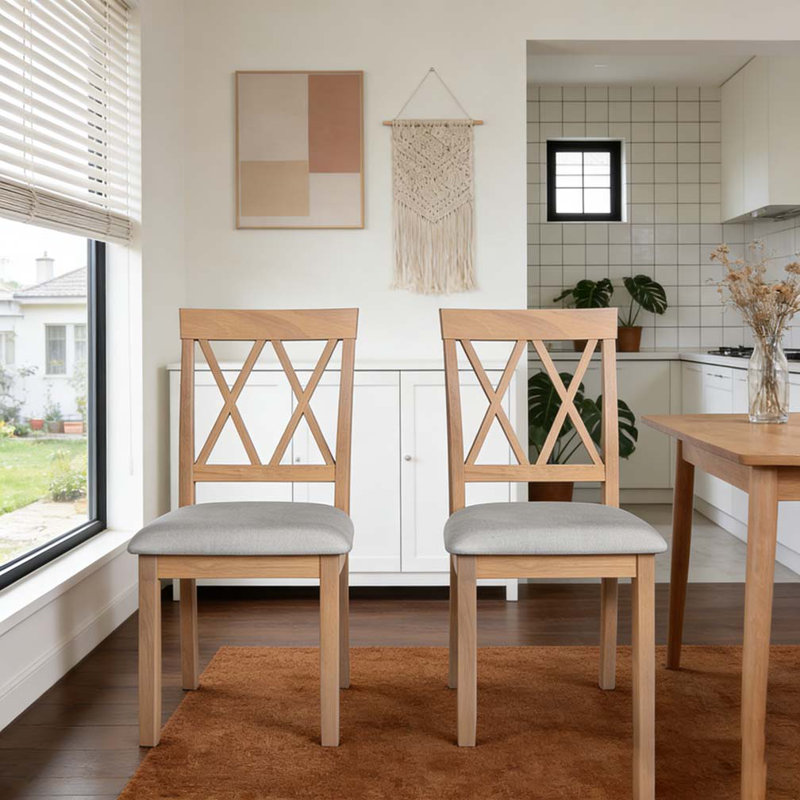 Ensemble de chaises de salle à manger, Naturel