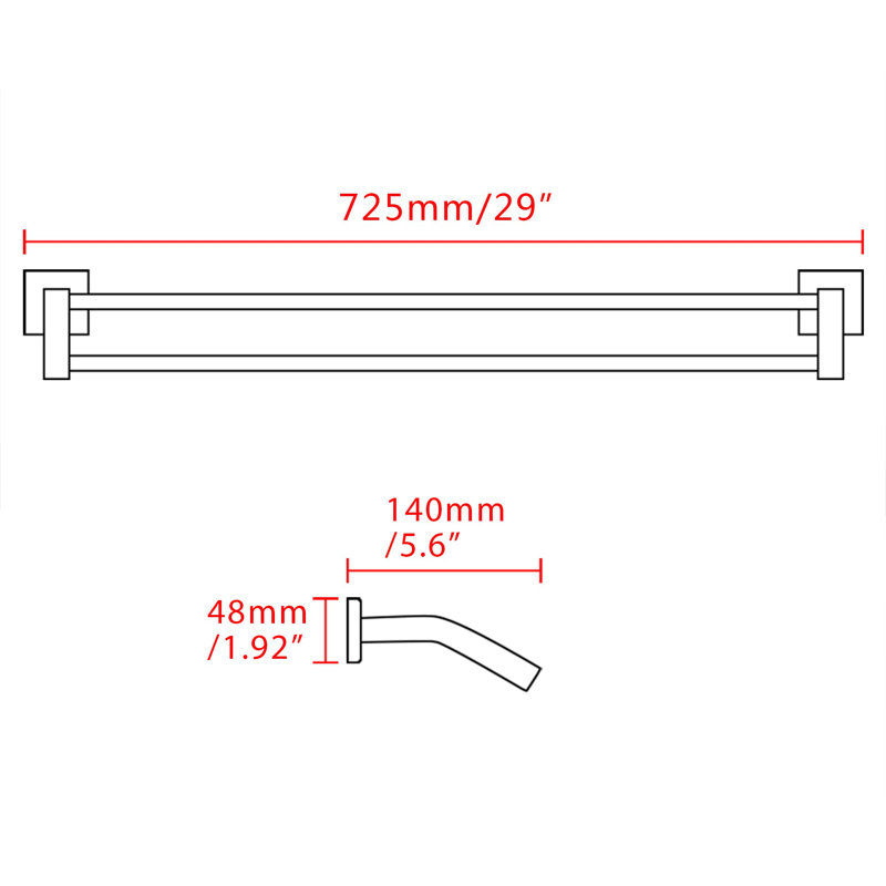 2 Towel Rack, Brushed Nickel