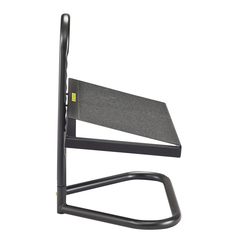 Black Adjustable Heavy Gauge Steel Footrest with Anti-Slip Surface