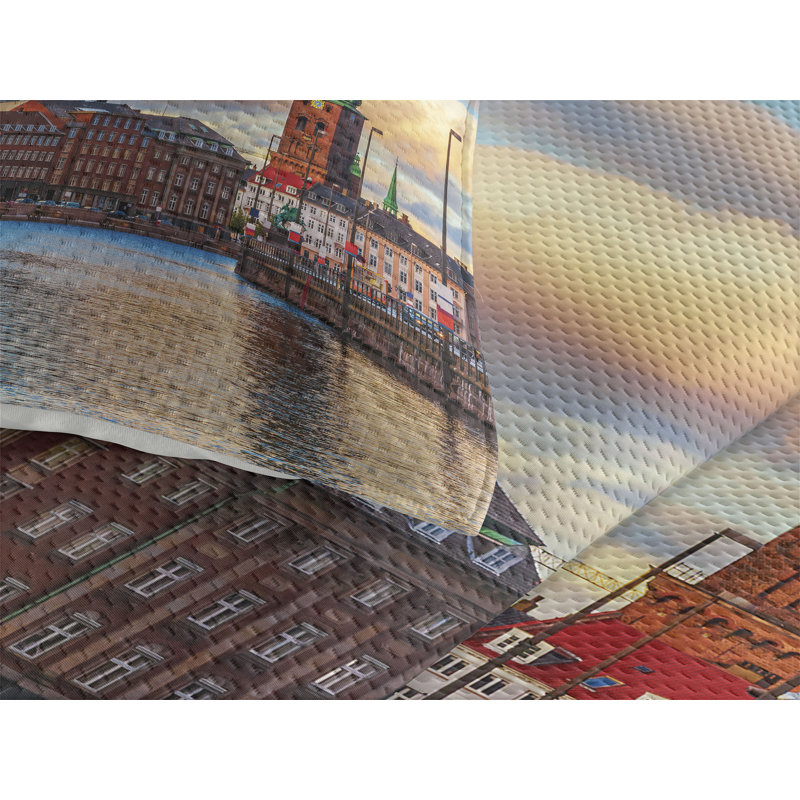 Europe Modern & Contemporary Polyester Coverlet, Twin Bedspread + 1 Sham