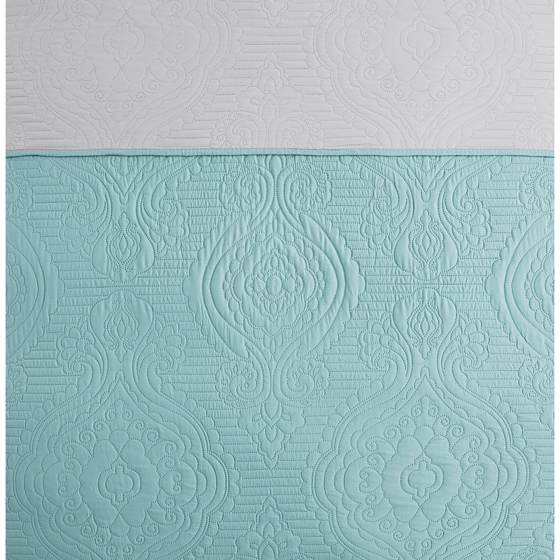 Camouflage Quilt, Full/Queen, Aqua/Gray