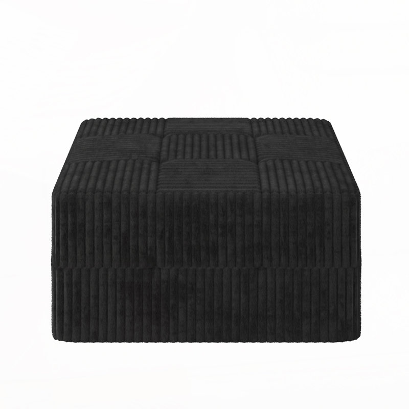 Corduroy Ottoman, Black