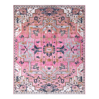 Tapis d'intérieur rose / bleu Finnuala