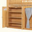 Lit mezzanine avec armoire et penderie intégrées, lit mezzanine plateforme en bois avec tête de lit lumineuse DEL, sommier non requis, cadre de lit multifonctionnel pour chambre à coucher-1107354767-1107354761