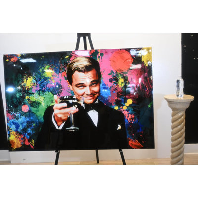 Leonardo DiCaprio Gatsby Toast Resin Covered Canvas 60"x40"