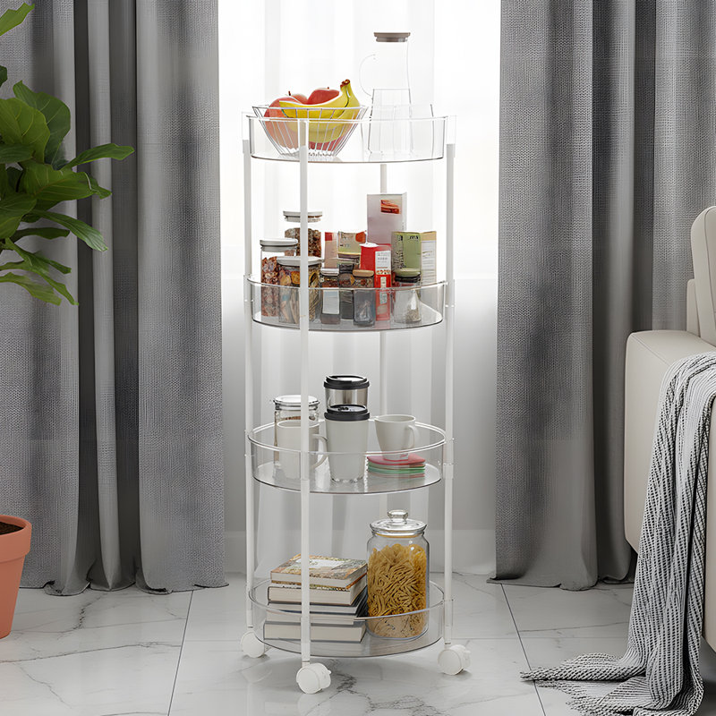 4-Tier Transparent Rolling Storage Cart