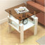 Table basse 3 pièces, table basse carrée en verre-127375208