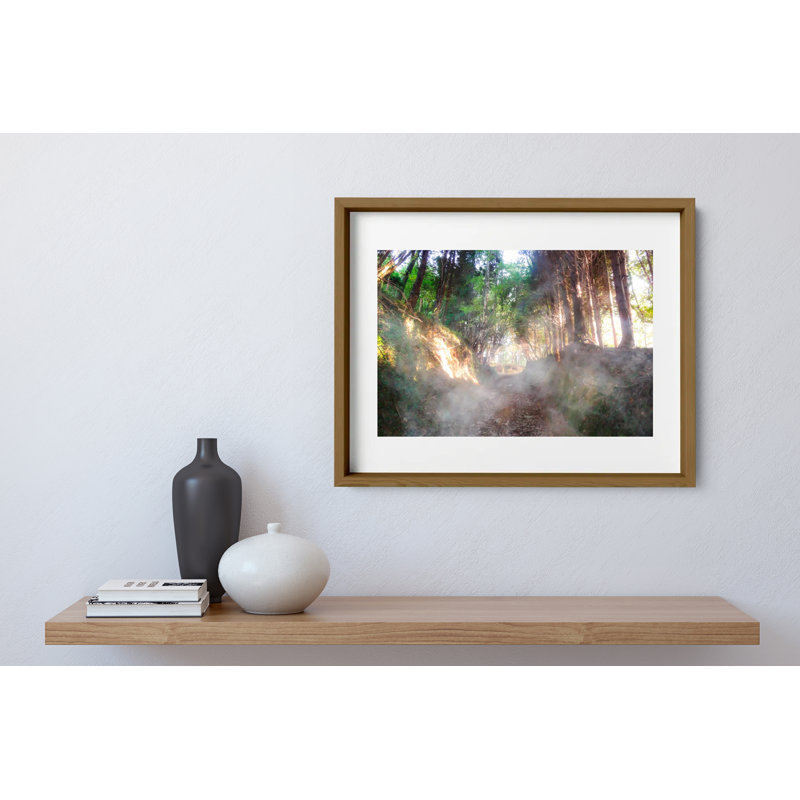Into The Mystic Print by Joseph Regan, 14" H x 16" W x 0.75" D, Walnut
