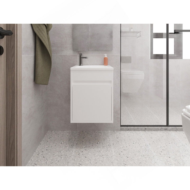 Lavabo pour salle de bain Sutcliffe, blanc, Blanc