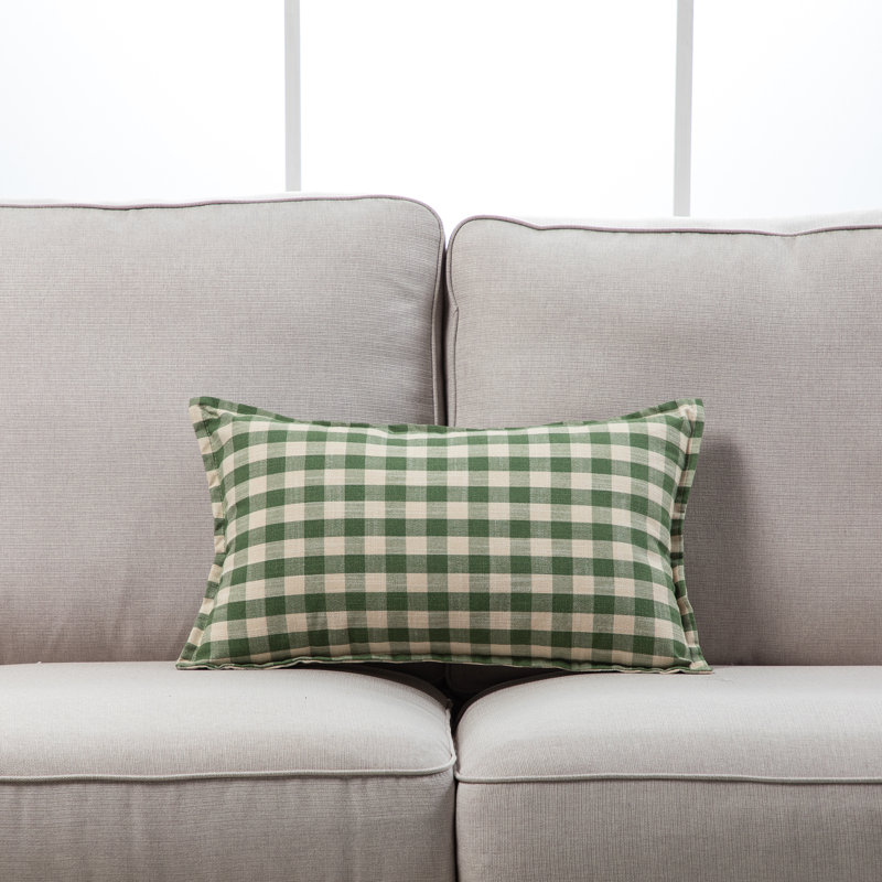 Housse de coussin Michael Penney Buffalo, Carreauté vert, polyester