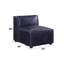 Fauteuil modulaire Birdie, cuir fleur rétro bleu