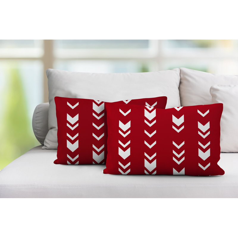 Coussin lombaire intérieur / extérieur Melba Arrow, Rouge
