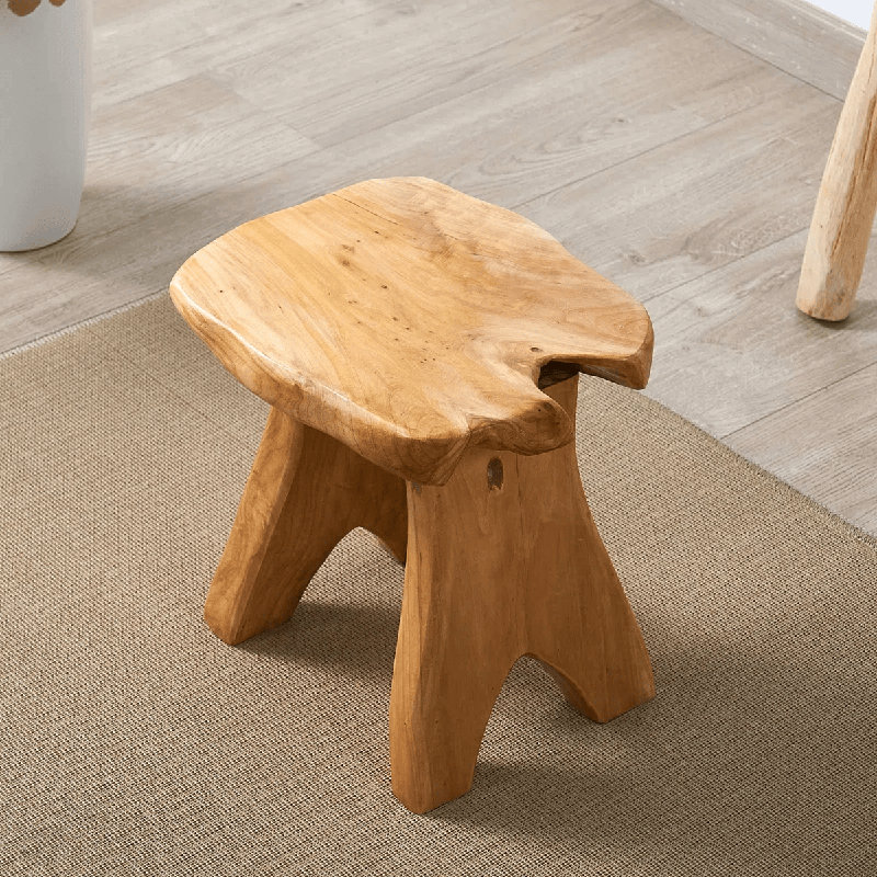 Tabouret à pieds en bois massif, petit repose-pieds carré en bois, support pour plante, tabouret d'appoint en bois