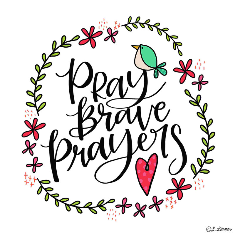 Pray Brave Prayers 2885829, H 12 po x l 12 po