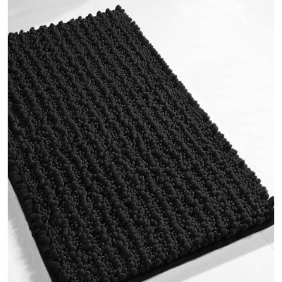 47"X27" - Black Soft Cozy Plush Chenille Bath Mat Bathroom Rug